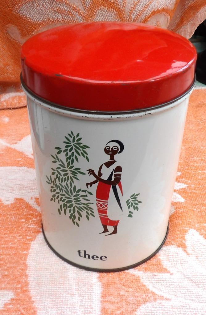 oude theebus/ voorraadbus thee/ keukenblik, Antiek en Kunst, Antiek | Keukenbenodigdheden, Ophalen of Verzenden