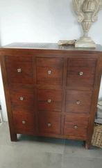 Teak ladenkast, h 106 cm, apothekerskast, 5 laden of meer, Ophalen, Gebruikt, 25 tot 50 cm