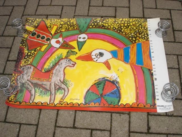 Vintage Corneille poster zonder lijst, Verzamelen, Posters, Gebruikt, Overige onderwerpen, A1 t/m A3, Rechthoekig Staand, Ophalen of Verzenden