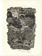 Hans Pape houtsnede "Glückliche Überfahrt", gesigneerd, Antiek en Kunst, Ophalen