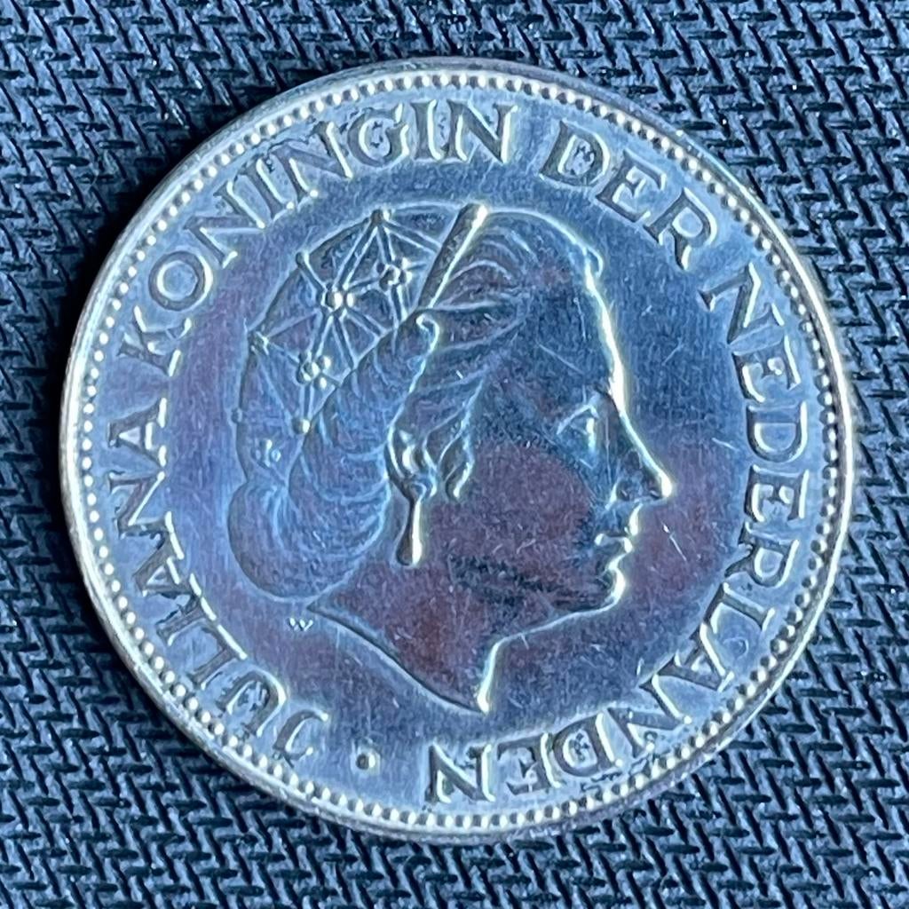 Zilveren rijksdaalder Juliana 1961, Postzegels en Munten, Ophalen of Verzenden, Koningin Juliana, 2½ gulden