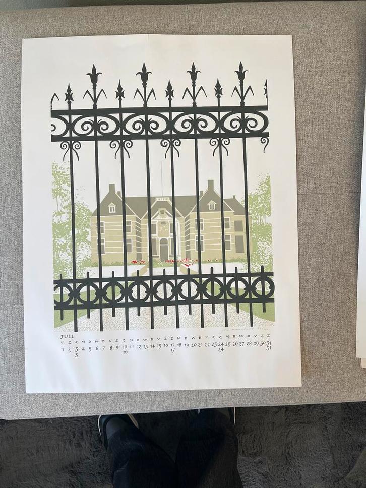 Genummerde Zeefdruk - Architectuur & Kalender - 40/100 - Uni, Antiek en Kunst, Kunst | Litho's en Zeefdrukken, Ophalen of Verzenden