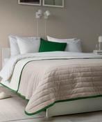 Sprei beige/wit lits-jumeaux, Overige materialen, Beige, Ophalen of Verzenden, Overige maten