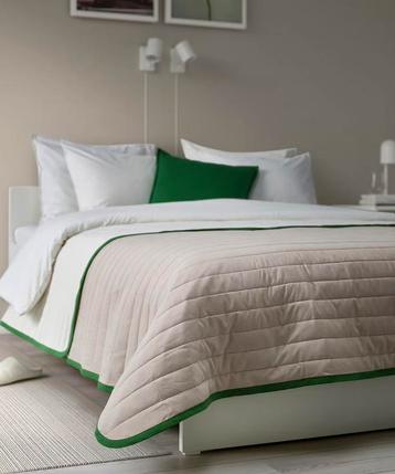 Sprei beige/wit lits-jumeaux beschikbaar voor biedingen