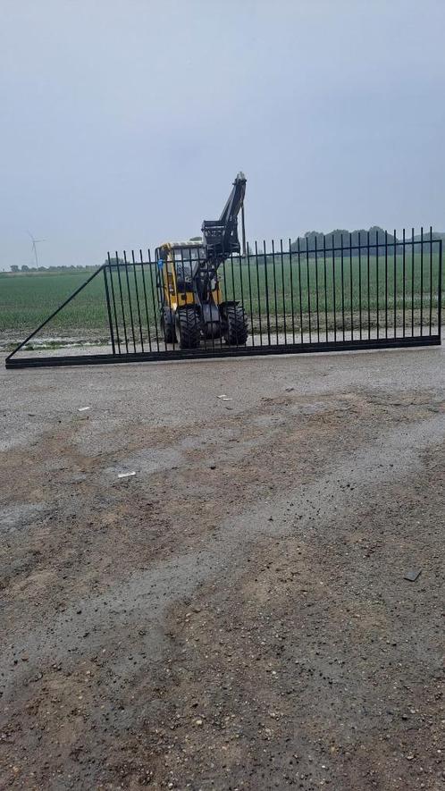 schuifpoort 5x1.80 met werkje erin, Tuin en Terras, Tuinpoorten, Nieuw, Schuifpoort, IJzer, 200 cm of meer, 200 cm of meer, Ophalen