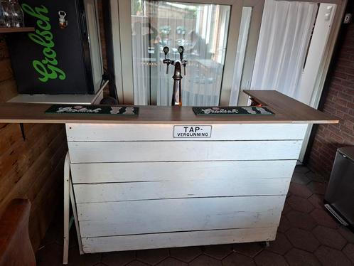 Bar met 4 krukken, Huis en Inrichting, Barren, Gebruikt, Inclusief barstoelen, Ophalen
