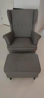 Ikea Strandmon met voetenbank, Huis en Inrichting, Fauteuils, Ophalen, Gebruikt, 75 tot 100 cm, 50 tot 75 cm