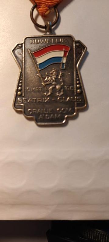 Beatrix & Claus Huwelijksmedaille 1966 beschikbaar voor biedingen