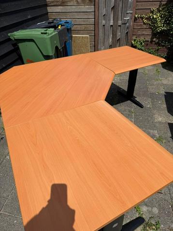Bureau kantoor studie hoek recht verstelbaar hout zwart beschikbaar voor biedingen