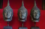 Bronzen Boeddha hoofdje op sokkel, Ophalen of Verzenden, Nieuw, Beeld(je)