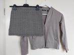 set rok-top-vestje crème-taupe/grijs 140 Blue Seven, Blue seven, Meisje, Ophalen of Verzenden, Zo goed als nieuw