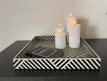 Diga Colmore luxury deco plateau zwart/wit 40x40 cm Nieuw! beschikbaar voor biedingen