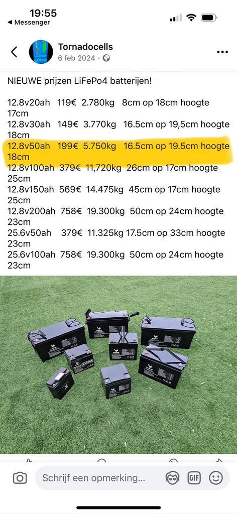 LifeP04 - 12.8V50Ah accu- voor fluistermotor e.d., Watersport en Boten, Bootonderdelen, Motor en Techniek, Zeilboot of Motorboot