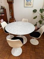 Origineel gemerkt knoll tulip tafel wit marmer 121 cm, Huis en Inrichting, Tafels | Eettafels, Overige materialen, Gebruikt, Rond