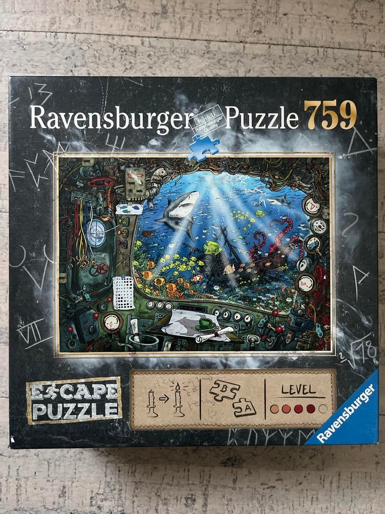 Ravensburger Escape Puzzle - Duikboot, Hobby en Vrije tijd, Ophalen, 500 t/m 1500 stukjes, Zo goed als nieuw, Legpuzzel