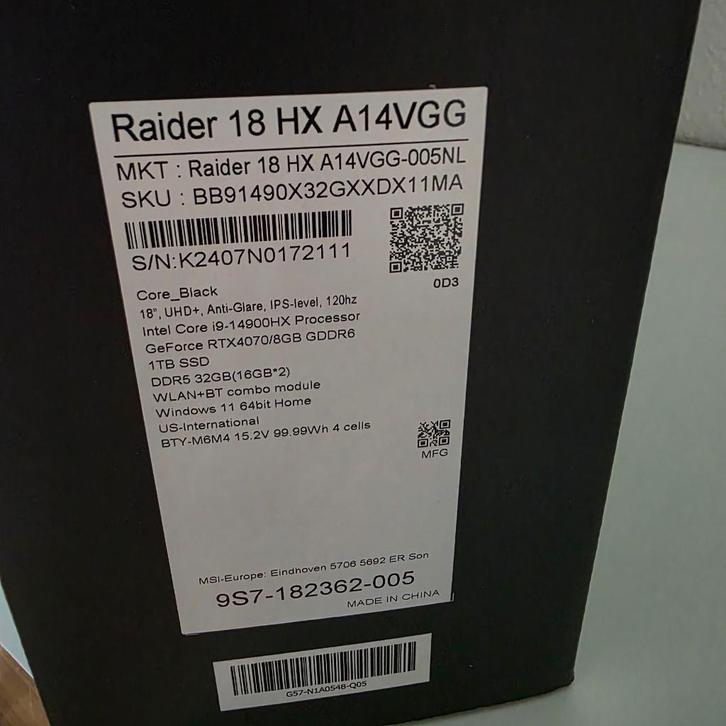 Laptop  18 Inch Gaming Laptop 4K MINI LED Display  , 32 RAM, Computers en Software, Windows Laptops, Zo goed als nieuw, 17 inch of meer