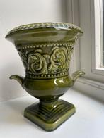 Groene vintage bloempot (1610/18) 19 cm hoog, Ophalen of Verzenden, Zo goed als nieuw