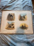 Oude Prent: Straat en Huis, Antiek en Kunst, Antiek | Schoolplaten, Ophalen, Stad- en Dorpsgezichten