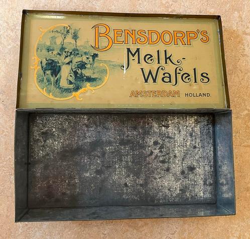 Antiek Bensdorp's Melkwafels Blik Amsterdam Holland, Antiek en Kunst, Antiek | Woonaccessoires, Ophalen