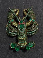 Vintage kreeft broche met strass stenen 🦞, Overige materialen, 4 tot 7 cm, Ophalen of Verzenden, Zo goed als nieuw