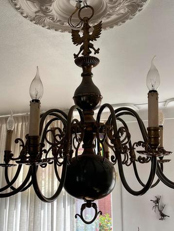 Koperen Hanglamp met 10 Armaturen beschikbaar voor biedingen