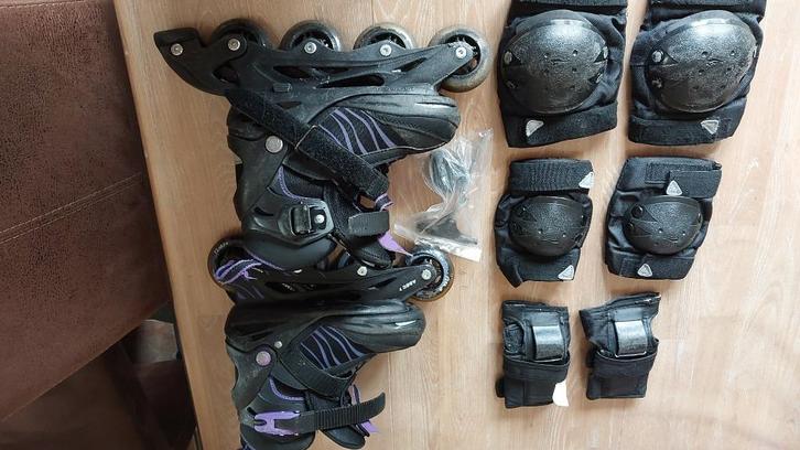 Te koop 1 paar skeelers verstelbaar maat 32-37, Sport en Fitness, Skeelers, Gebruikt, Inline skates 4 wielen, Overige merken, Kinderen
