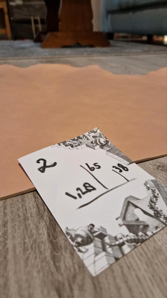 Buffelleder Halve Huid - Leverkleur, Hobby en Vrije tijd, Stoffen en Lappen, Leer of Kunstleer, 120 cm of meer, 30 tot 200 cm