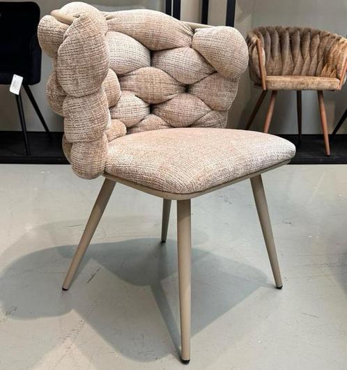 Rock Chair Cream - Luxe Eetkamerstoel, Huis en Inrichting, Stoelen, Nieuw, Vijf, Zes of meer stoelen, Metaal, Ophalen of Verzenden