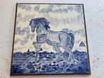 Tegeltableau Delfts blauw voorstelling paard puntgaaf, Antiek en Kunst, Antiek | Wandborden en Tegels, Ophalen of Verzenden