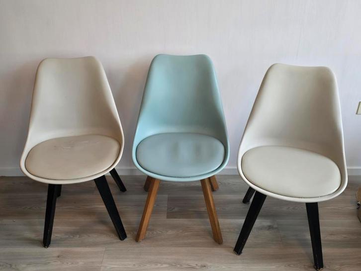 Set van 3 Stoelen - Design Klassiekers, Huis en Inrichting, Stoelen, Gebruikt, Drie, Hout, Kunststof, Overige kleuren, Ophalen