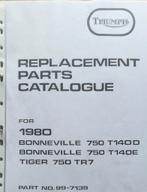 Triumph onderdelen catalogus Bonneville/ tiger, Ophalen of Verzenden, Triumph
