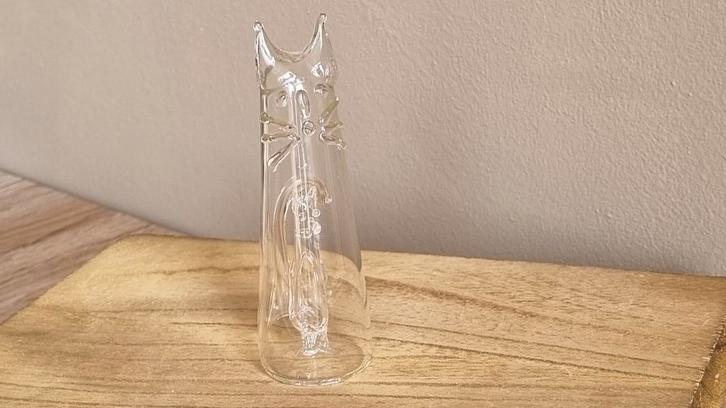 Prachtige Vintage Glas Art Kat Poes in Poes Robert Niederer, Antiek en Kunst, Antiek | Glas en Kristal, Verzenden