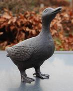 Gietijzeren dierenbeeld van een eend donkerbruin EG130, Nieuw, Ophalen of Verzenden, Metaal, Info@robanjer.nl