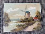 Klassiek Schilderij: Hollands Landschap (zonder lijst), Ophalen of Verzenden