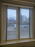 Witte jaloezieën met taupe band, Ophalen, Gebruikt, Wit, 150 tot 200 cm