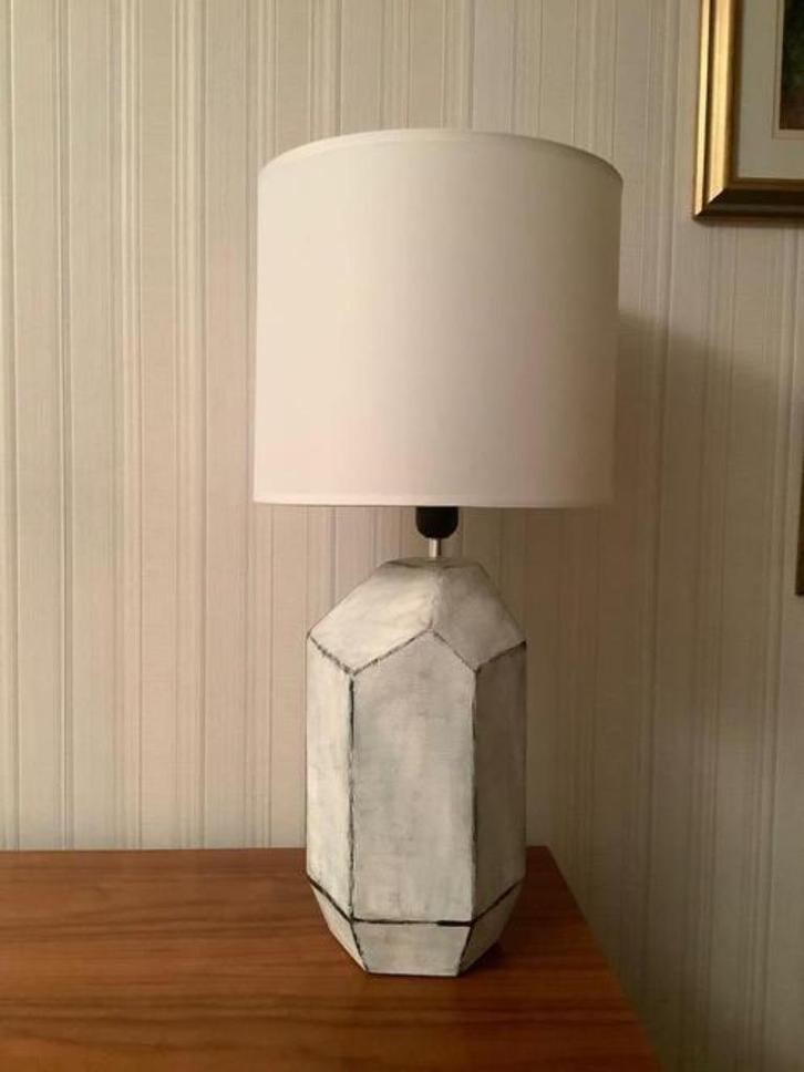 designlamp tafellamp schemerlamp keramiek lampvoet wit, Huis en Inrichting, Lampen | Tafellampen, Zo goed als nieuw, 50 tot 75 cm
