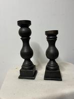 Brocante kaarsen standaard (eiken hout), Ophalen of Verzenden, Zo goed als nieuw, Zwart, Hout