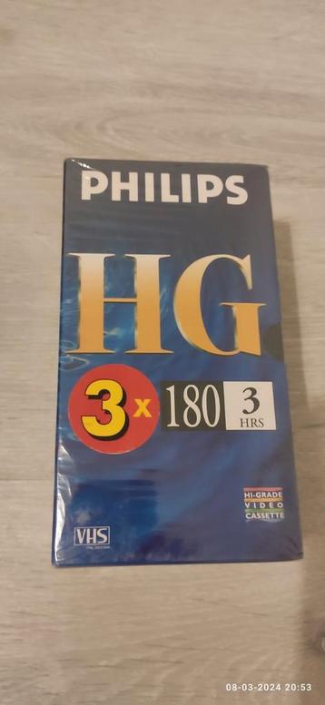 Phillips VHS nieuw 3 pack HG180 videocassette