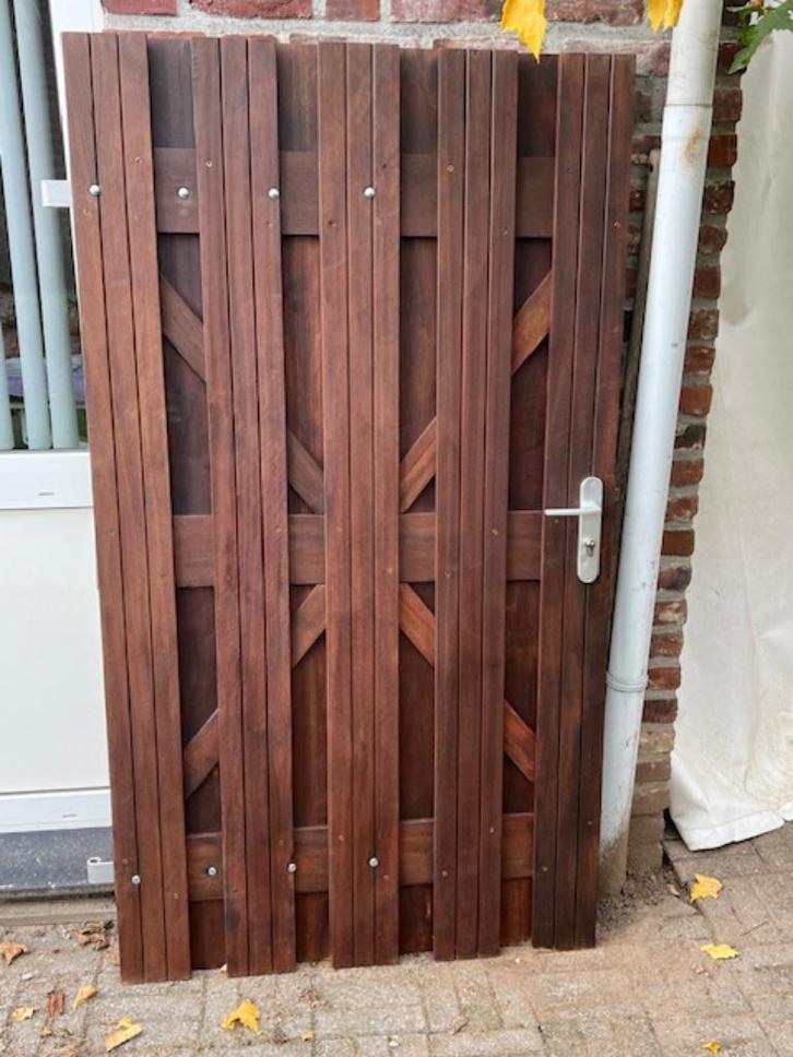 Hardhouten bankirai tuinpoort 100x180, Tuin en Terras, Schuttingen, Zo goed als nieuw, Hout, 1 tot 2 meter, Minder dan 3 meter