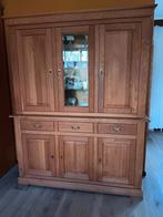 Kast van geolied eiken, één deurtje met glas en verlichting, Ophalen, Gebruikt, Eikenhout, 200 cm of meer