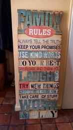 Family rules tekstbord, Huis en Inrichting, Ophalen, Zo goed als nieuw