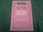 Norton models 77 ,88 ,99 1957 motorcycle parts list, Ophalen of Verzenden, Overige merken