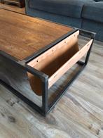 Stoere salontafel, Huis en Inrichting, Tafels | Salontafels, Ophalen, Eikenhout, Zo goed als nieuw, Minder dan 50 cm