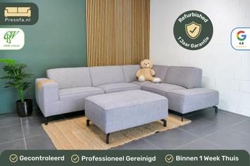 Hoekbank Lichtgrijs met Hocker Loods 5 [Refurbished] beschikbaar voor biedingen