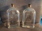 2 brocante glazen flessen uit een kapperszaak, Antiek en Kunst, Ophalen of Verzenden