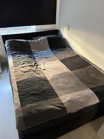 Tweepersoonsbed Loox Zwart met Matras FELIX 140x200cm, Ophalen, Zwart, Tweepersoons, 140 cm