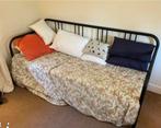 Ikea Bedbank met Zwart Metalen Frame - Uitklapbaar, Ophalen, Verstelbaar, Zwart, Tweepersoons