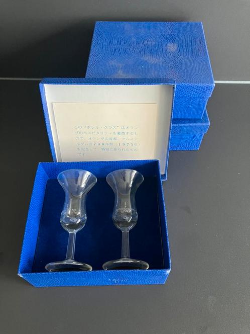 Amsterdam 700 jaar borrelglaasjes Royal Leerdam (voor KLM?), Verzamelen, Glas en Borrelglaasjes, Zo goed als nieuw, Ophalen of Verzenden
