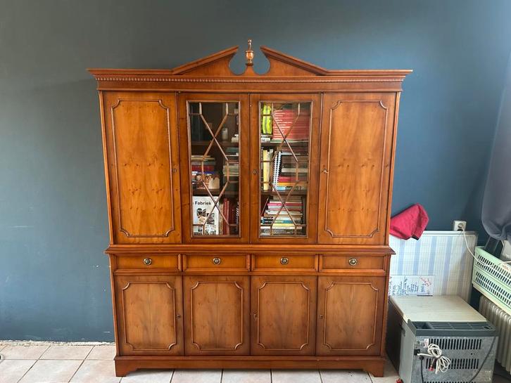 Heldense Meubelmakerij Vitrinekast, Huis en Inrichting, Kasten | Boekenkasten, 150 tot 200 cm, 200 cm of meer, 25 tot 50 cm, Kersenhout