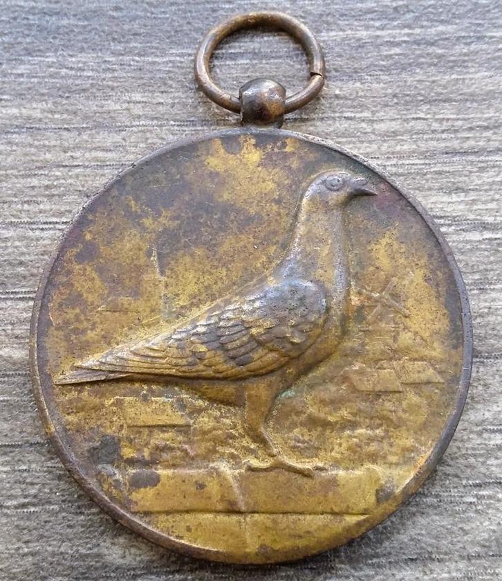 Om 1900-1925 Postduif Wedstrijd Medaille 1 ste prijs Orleans, Antiek en Kunst, Antiek | Overige Antiek, Ophalen of Verzenden